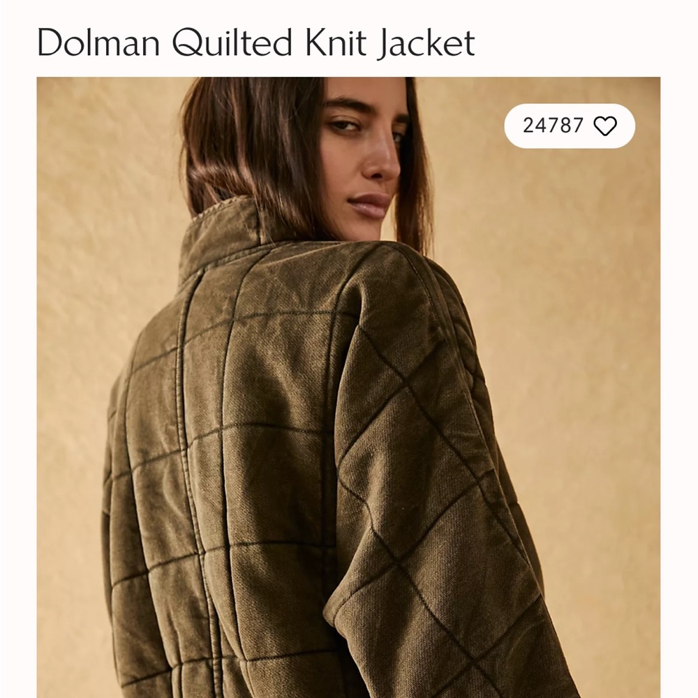Free people dolman quilted knit jacket